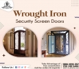 Wrought iron security screen doors